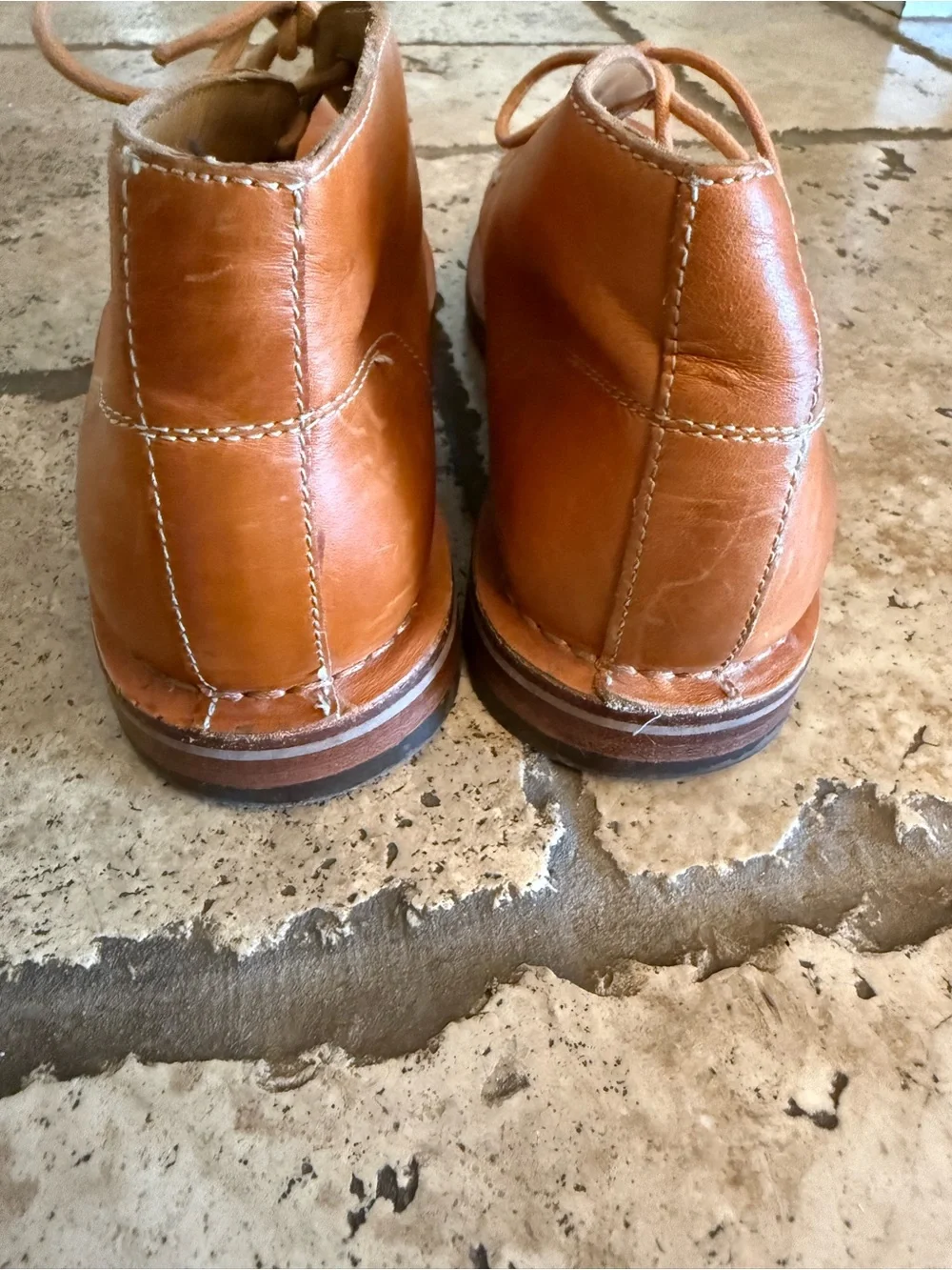 Cole Haan Men's Leather Chukka Boots in Cognac Brown